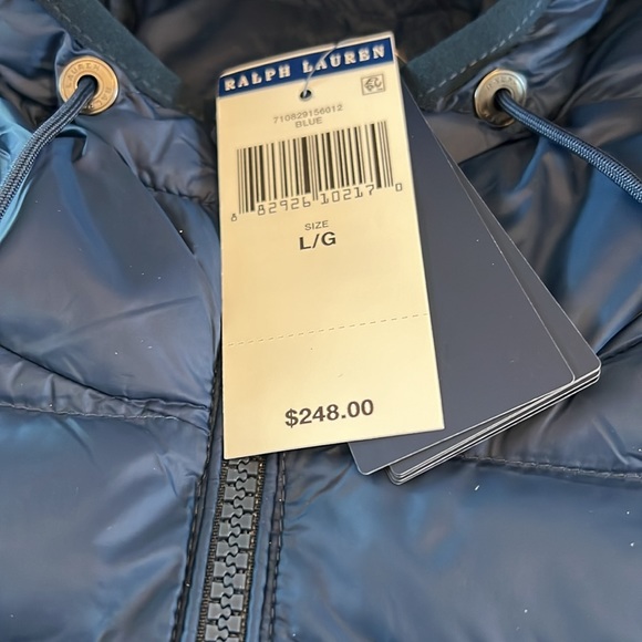 Polo Ralph Lauren Men’s Hooded Puffer Navy Blue Jacket Size L - Picture 11 of 16